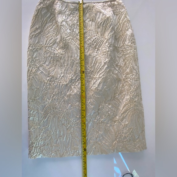 Lafayette 148 New York Gold Floral Jacquard Pencil Skirt $348, Size 4 NWT! - Picture 4 of 5